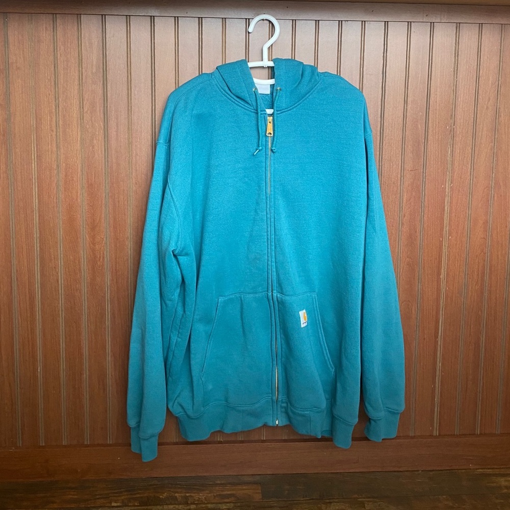 Carhartt Teal Zip up Hoodie